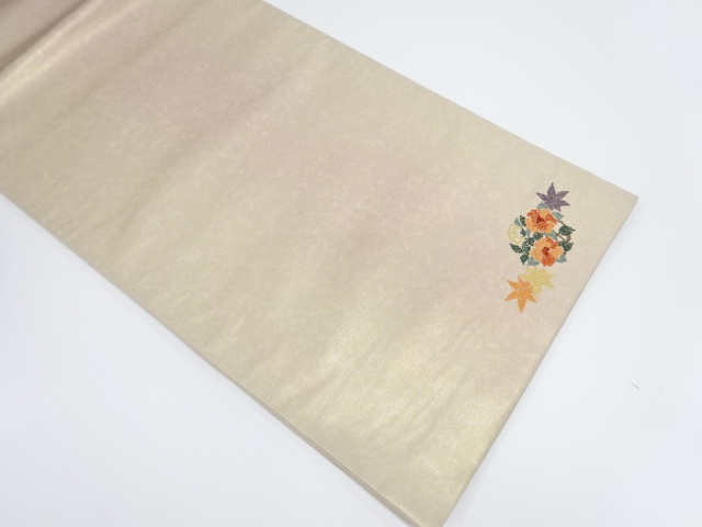 JAPANESE KIMONO / VINTAGE FUKURO OBI / EMBROIDERY / MAPLE LEAVES